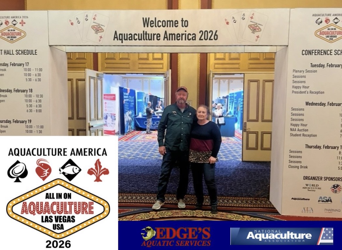 Kim and Keith Edge attending the 2026 aquaculture conference in Las Vegas, NV
